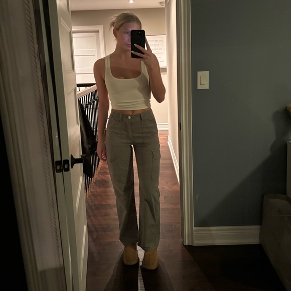 Zara Green Cargo Pants, Size 2, Worn Once - Picture 1 of 6